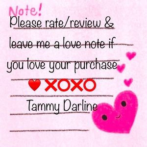 Please don’t forget to rate/review your purchase & leave a Love Note!! ❌⭕️❌⭕️ ♥️